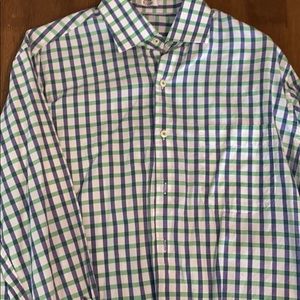 Peter Millar Checkered Button Down Medium